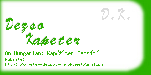 dezso kapeter business card